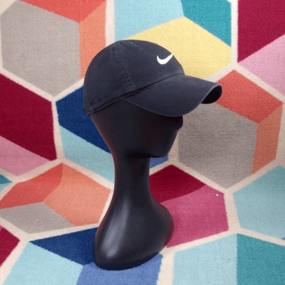 Nike Hat Black Cap Toddler Baby Sizeโ Adjustable Strapback White Logo